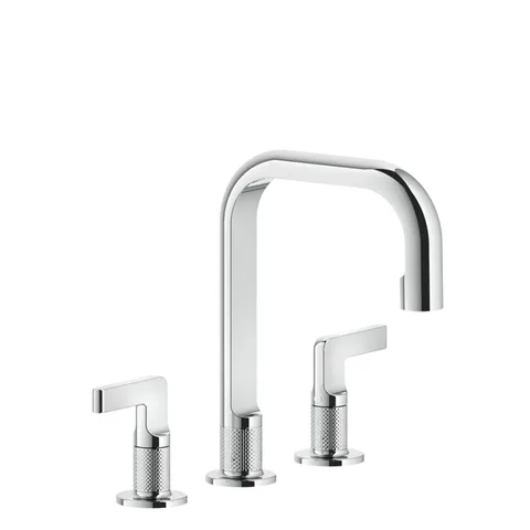 GESSI INCISO Смеситель для раковины на 3 отверстия с донным клапаном, излив 160мм, h=240мм Цвет: хром