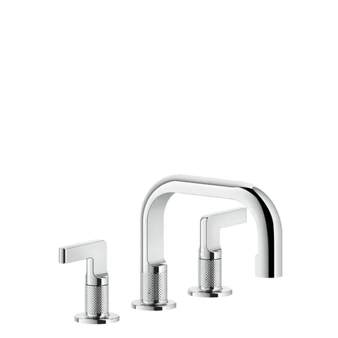 GESSI INCISO Смеситель для раковины на 3 отверстия с донным клапаном, излив 140мм, h=145мм Цвет: хром
