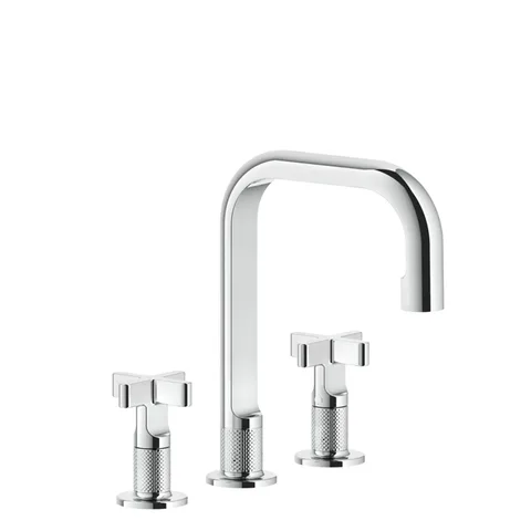 GESSI INCISO Смеситель для раковины на 3 отверстия без донного клапана, излив 160мм, h=240мм, цвет: хром