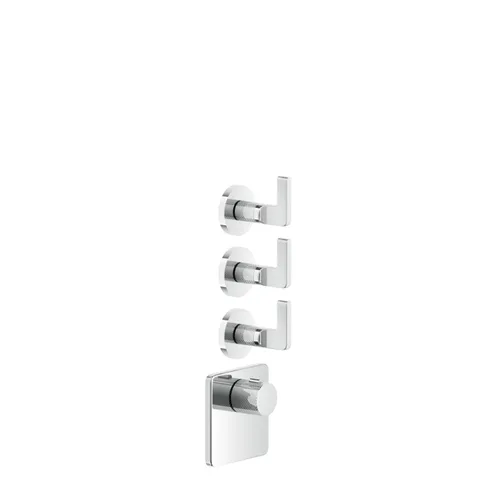 GESSI INCISO Встраиваемый термостатический смеситель на 3 источника, резьба 3/4" (внешние части), цвет: хром