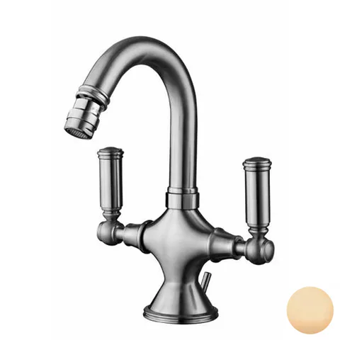 Bossini Liberty Смеситель для биде на 1 отв., с поворотным изливом и заглушкой 1”1/4, цвет: Brushed bronze matt
