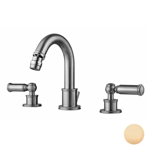 Bossini Liberty Смеситель для биде на 3 отверстия с поворотным изливом и заглушкой 1”1/4, цвет: Brushed bronze matt