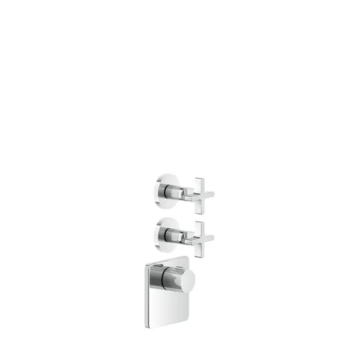 GESSI INCISO Встраиваемый термостатический смеситель на 2 источника, резьба 3/4" (внешние части), цвет: хром