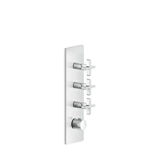 GESSI INCISO Встраиваемый термостатический смеситель на 3 источника, резьба 3/4" (внешние части), цвет: хром