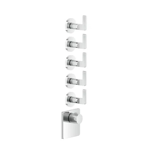 GESSI INCISO Встраиваемый термостатический смеситель на 5 источников, резьба 3/4" (внешние части), цвет: хром