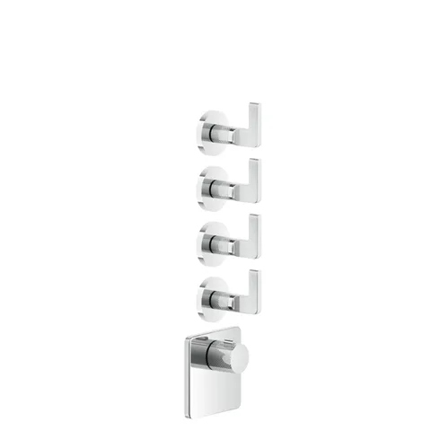 GESSI INCISO Встраиваемый термостатический смеситель на 4 источника, резьба 3/4" (внешние части), цвет: хром