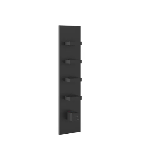 Gessi Rettangolo Встраиваемый термостат, подключение на 3/4”, с 4мя независимыми выходами(внешние части), цвет: черный