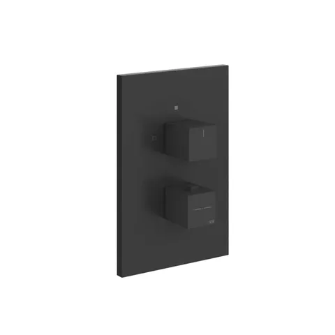 Gessi Rettangolo Встраиваемый термостат, подключение на 3/4”, с переключателем на 3 выхода(внешние части), цвет: черный