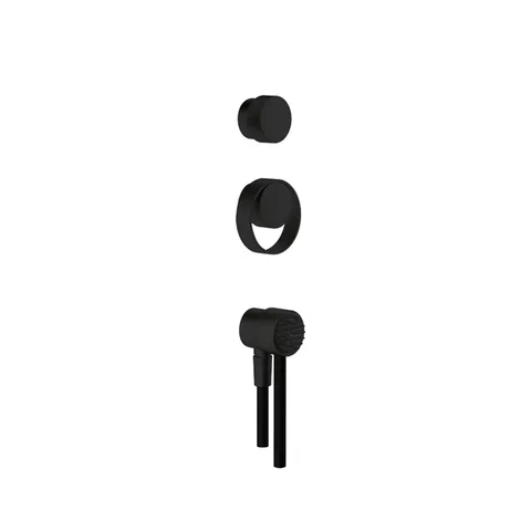 GESSI OUTDOOR Набор для душевой стойки 63207: ручка смесителя, ручка переключателя, ручной душ и шланг 1500 мм., цвет Black XL