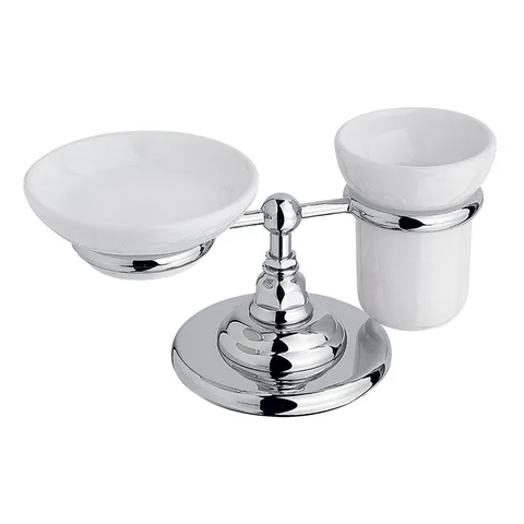 Nicolazzi Accessori Classica Держатель мыльницы и стакана настольный (без керамики), цвет: хром