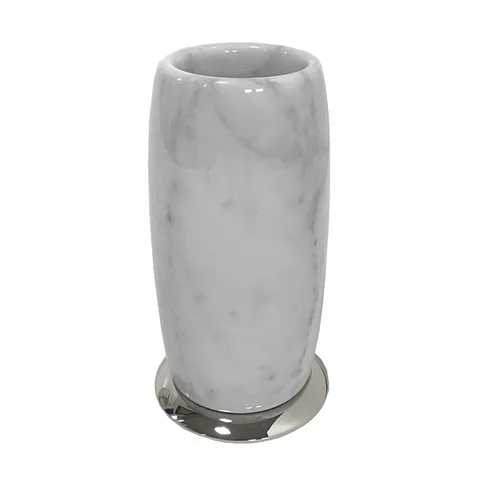 3SC Elegance MARMO Стакан настольный, цвет: мрамор bianco carrara/хром