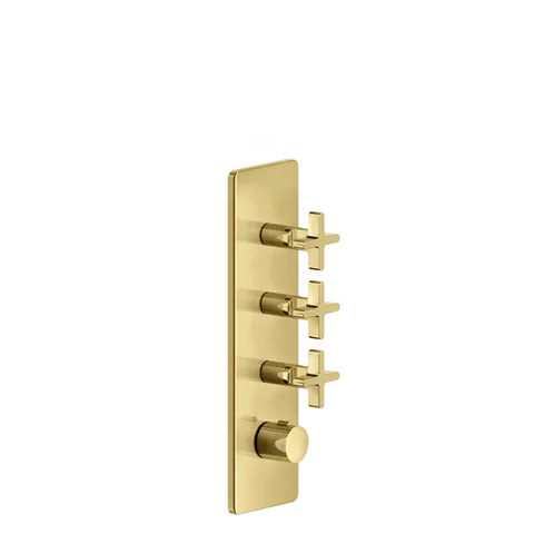 GESSI INCISO Встраиваемый термостатический смеситель на 3 источника, резьба 3/4" (внешние части), цвет: золото