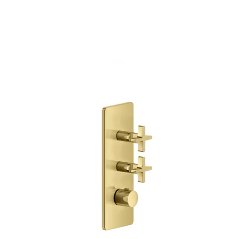 GESSI INCISO Встраиваемый термостатический смеситель на 2 источника, резьба 3/4" (внешние части), цвет: золото
