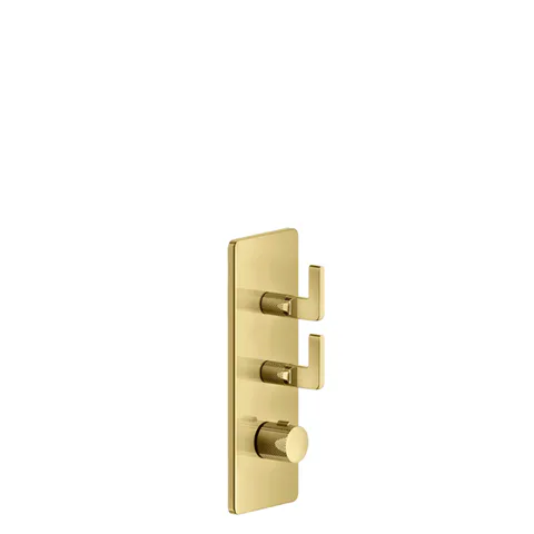 GESSI INCISO Встраиваемый термостатический смеситель на 2 источника, резьба 3/4" (внешние части), цвет: золото