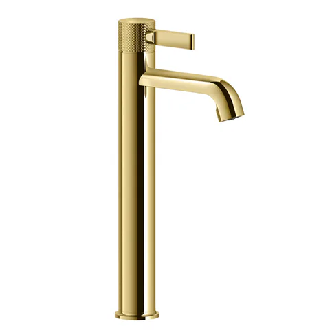 GESSI INCISO Смеситель для раковины на 1 отверстие, высокий h=337мм, с донным клапаном Цвет: золото