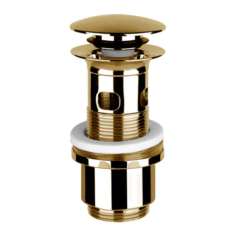 Gessi Донный клапан Stop&Go для раковины с переливом, цвет Gold PVD