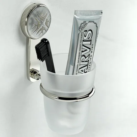 THG HIRONDELLES PLATINUM STAMPED Стакан стеклянный, подвесной, цвет Polished nickel