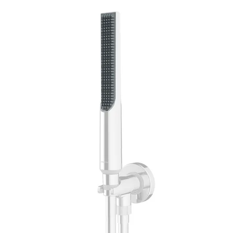 BOSSINI APICE Комплект для душа с держателем с подводом воды, ручным душем Slim и шлангом 1500 мм., цвет белый матовый