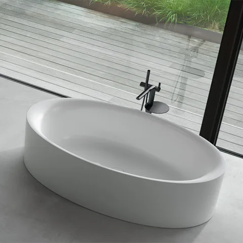 BETTE Eve Oval Silhouette Ванна овальная отдельностоящая с шумоизоляцией 180х100х45см, белая (для удлиненного слива-перелива арт. b609-)