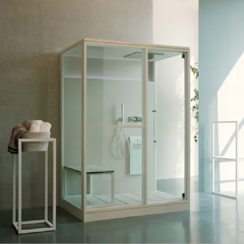 Effegibi H Medium Хаммам с душем, пристенный L.H. 152x102xh220см, отделка: Soft Sand
