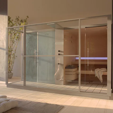 Effegibi Logica Spa Filo Сауна&Хаммам 373x250xh217см, угловая DX, цвет: Stone