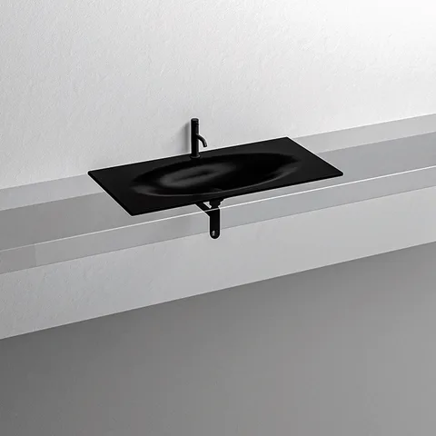 KERASAN SHAPE Раковина 1020х520 мм., встраиваемая, с 1 отверстием для смесителя, цвет черный матовый