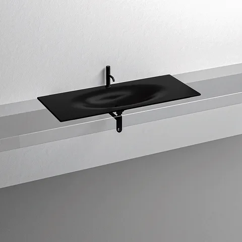 KERASAN SHAPE Раковина 1220х520 мм., встраиваемая, с 1 отверстием для смесителя, цвет черный матовый