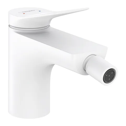 HANSGROHE VIVENIS Смеситель для биде на 1 отверстие, однорычажный, с донным клапаном, цвет белый матовый