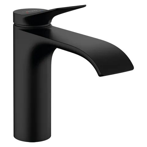 HANSGROHE VIVENIS Смеситель для раковины на 1 отверстие, однорычажный, в комплекте с донным клапаном, цвет черный матовый