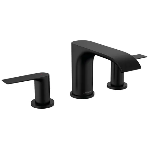 HANSGROHE VIVENIS Смеситель для раковины на 3 отверстия, с донным клапаном, цвет черный матовый