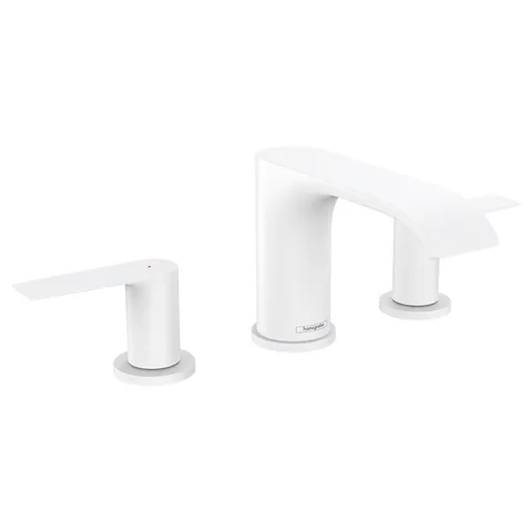 HANSGROHE VIVENIS Смеситель для раковины на 3 отверстия, с донным клапаном, цвет белый матовый