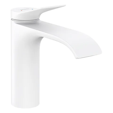 HANSGROHE VIVENIS Смеситель для раковины на 1 отверстие, однорычажный, в комплекте с донным клапаном, цвет белый матовый