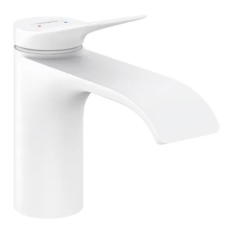 HANSGROHE VIVENIS Смеситель для раковины на 1 отверстие, однорычажный, высота излива 80 мм., с донным клапаном, цвет белый матовый