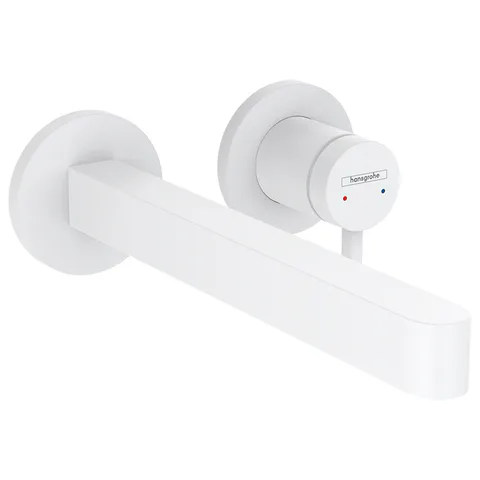 HANSGROHE FINORIS Смеситель для раковины настенный, однорычажный, излив 228 мм., внешняя часть, цвет белый матовый