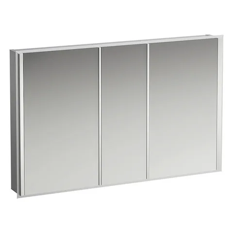 LAUFEN FRAME 25 Зеркальный шкаф 1200х150х750 мм., 3 двери, LED подсветка, подсветка снизу, сенсорный выключатель, 2 розетки, цвет Mirror