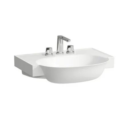 Laufen New Classic Раковина накладная овальная 600х480х75 мм, с 3 отв под смеситель, без перелива, цвет белый матовый