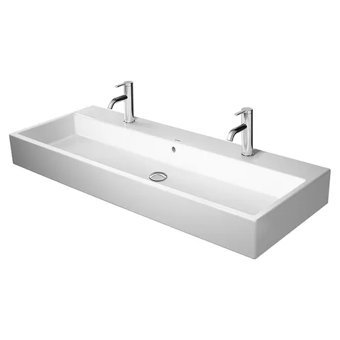 Duravit Vero Air Раковина 120 cm, с переливом, с площадкой, с 2 отв. под смеситель, Цвет белый