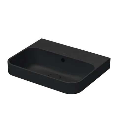 Duravit Happy D.2 Plus Раковина 500х400мм с переливом,  без отв под смес, с креплением,  выпуск с керам. покрытием цвет Anthracite matt