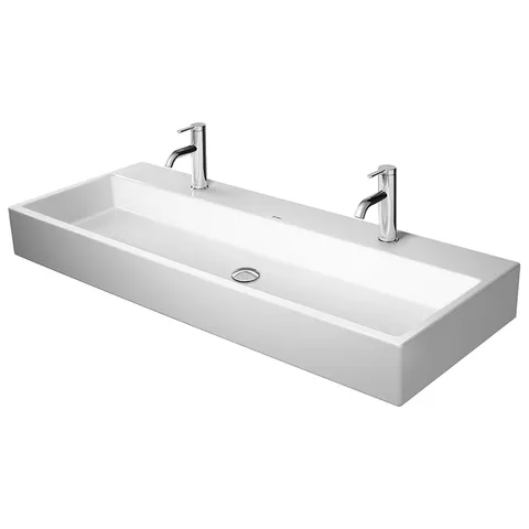Duravit Vero Air Раковина 120 cm,  без перелива, с площадкой, с площадкой, с 2 отв. под смеситель, Цвет белый