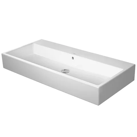 Duravit Vero Air Раковина 100cm,  с переливом, с площадкой, без отв. под смеситель,  на столешницу, Цвет белый