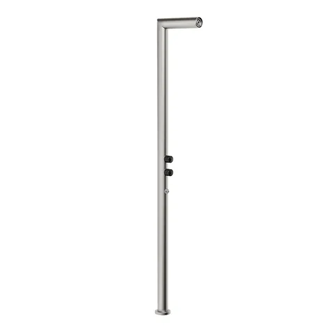 GESSI OUTDOOR Душевая стойка для установки на улице, напольная, на 2 выхода, без ручек, ручного душа и верхнего душа, внешняя часть, цв Steel Brushed