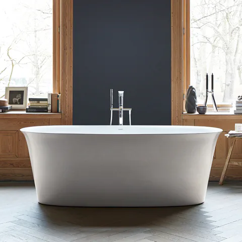 Duravit White Tulip Ванна акриловая 1600х800хh630 мм , отдельност., с бесш.панелью и рамой, с 2 накл для спины, со спец сливом и переливом, цвет белый
