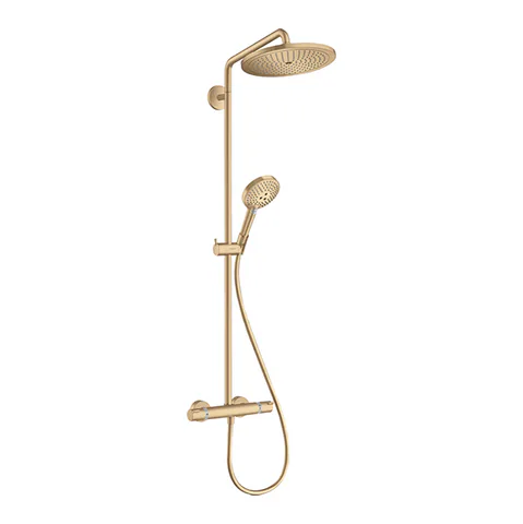HANSGROHE CROMA SELECT S Душевая система Showerpipe с термостатическим смесителем, верхний душ Ø180 мм., ручной душ и шланг 1600 мм., цвет шлиф бронза