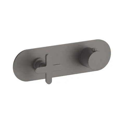 Fantini Icona Classic Встраиваемый термостат для душа на 2 источника, 3/4", (наружняя часть), цвет: Matt Gun Metal PVD