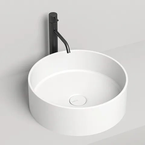 Salini ARMONIA 02 Раковина накладная 450х450х150мм, без отв. под смес, без перелива, мат-л: S-Sense, глянцевый, белый.