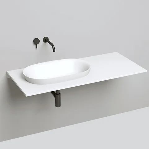 Salini MAREA 01 Раковина накладная 645х387х160мм, без отв. под смес, без перелива, мат-л: S-Stone, матовый, белый.