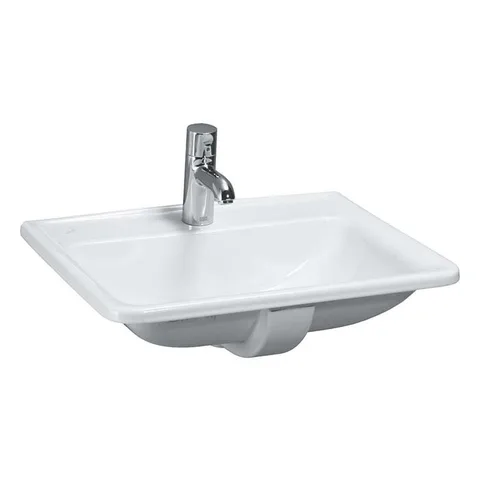 Laufen Pro S Раковина 56х44х20 см,п встраиваемая сверху с 1 отв. под смеситель по центру,,без  перелива, цвет: белый, покрытие LCC