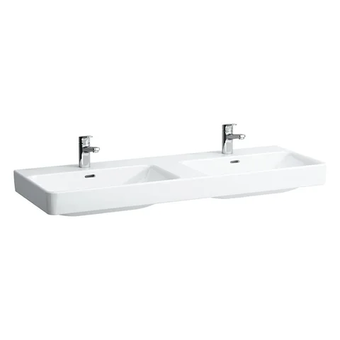 LAUFEN PRO S Раковина двойная 1300x465х175мм с 1 отв под смес на каждую раков, цвет белый глянц (со скл.продаем с 4.8308.2.095.485.R и по запросу без)