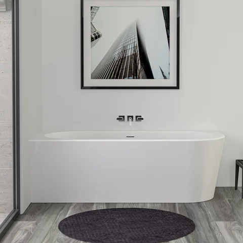 KNIEF Wall Corner R Ванна в левый угол 180х80х60см, с щел. переливом, с крепл.к стене, без сл-перелива, цвет бел(пр-ть со сливом 0100-091-06) (Уценка)