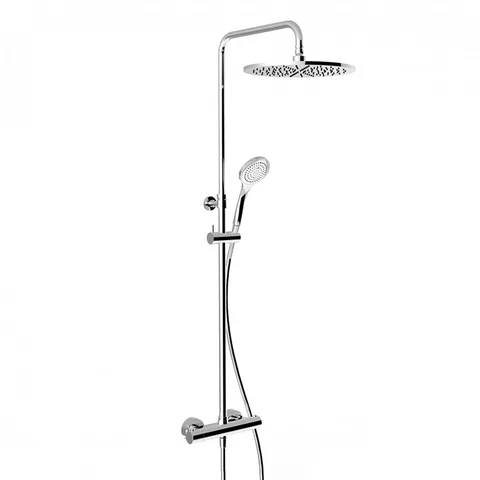 GESSI MINIMALISTIC SHOWER Душевая стойка с термостатическим смесителем, верхним душем Ø300 мм., ручным душем и шлангом 1500 мм., цвет хром